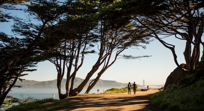 Presidio, San Francisco; Shutterstock ID 1202089318; purchase_order: 65050; job: Online Editorial; client: First Time Presidio; other: Bailey Freeman
1202089318
People walk on a trail at the Presidio National Park site, San Francisco, California.